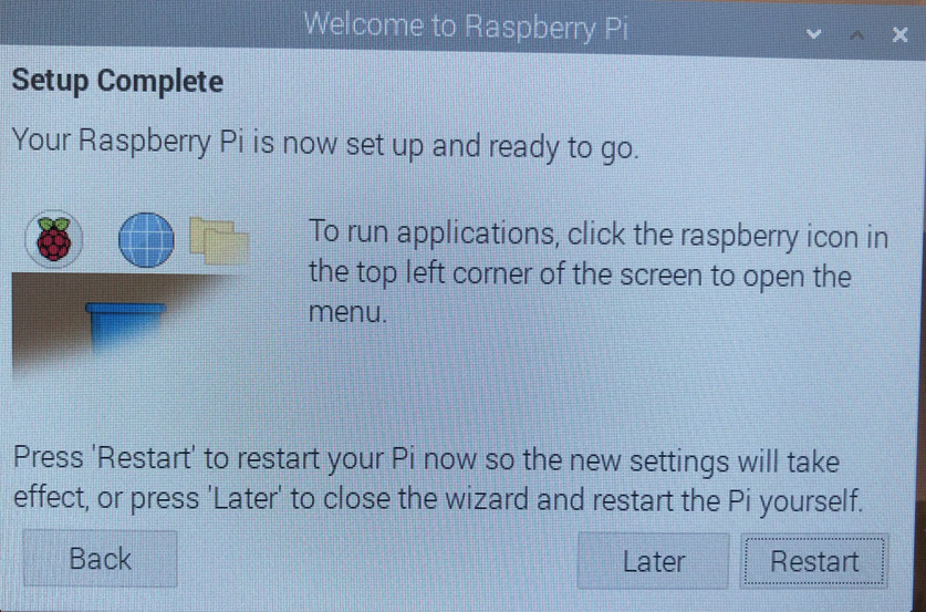 Raspberry Pi 初回起動画面 設定
